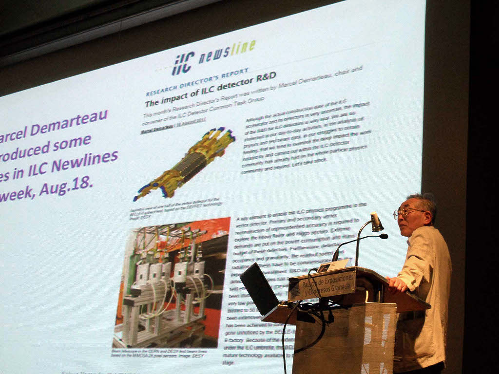 Sakue Yamada gives a talk at LCWS11. Image: Perrine Royole-Degieux