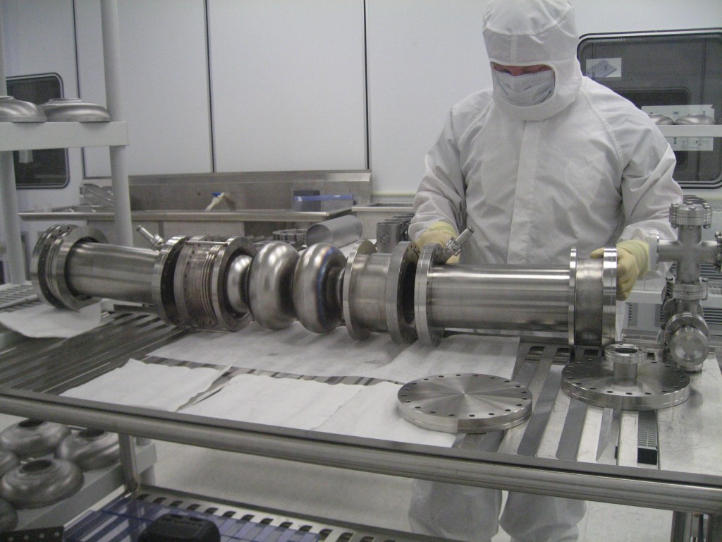 Niowave employee cleans niobium cavity. Image: Niowave