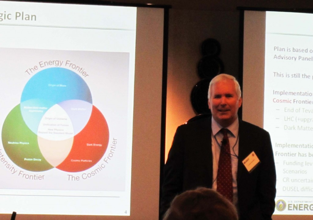 Jim Siegrist, Associate Director, DOE Office of High Energy Physics, addresses HEPAP. Image: ILC
