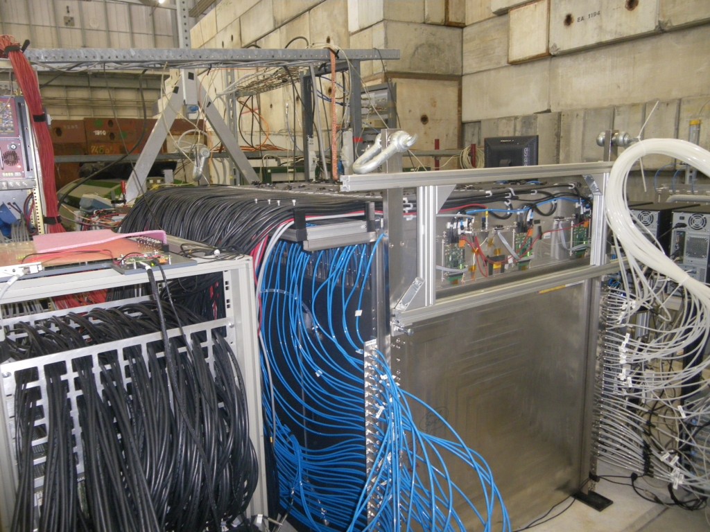 CALICE's Semi-Digital Hadronic Calorimeter prototype during April 2012 test beam at CERN. Image: IPNL